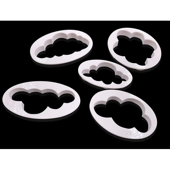 5PCS Different Pattern Plastic Fluffy Cloud Cutters Cookie Cutters Cake Cutters Fondant Cloud Cutters