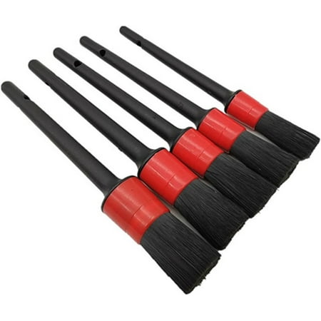 5PCS Different Size Soft Car Cleaning Detailing Tool Set Automotive Auto Dirt Dust Clean Brush Wet&Dry Usage For Seats Wheels Accessory