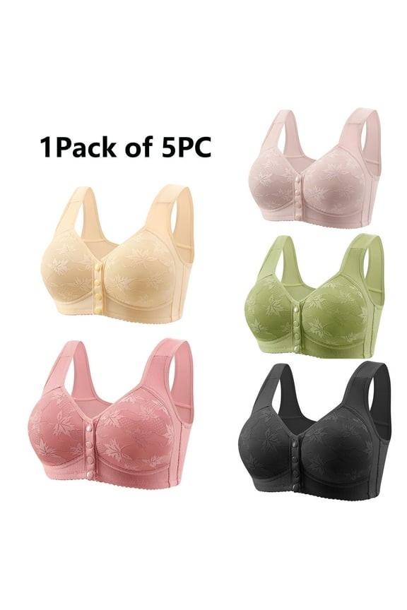 Front Closure Bras for Older Women, Daisy Bras Multicolor Bras for Women 17B52 Front Clasp Bras for Women Plus Size 50
