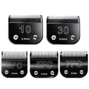 5PCS Dog Grooming Blades Compatible with Andis Dog Clippers Blades,Dog Clipper Blades Compatible with Oster A5,Wahl km10 Dog Clippers,Stainless-Steel Blade Sharp,Size10+30+4FC+5FC+7FC