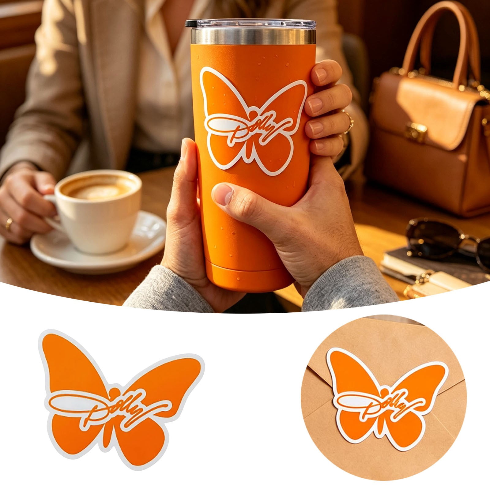 Buttrfly Sticker 5PCS Dolly Butterfly Sticker, Waterproof Signature Decal, Decorative ...