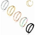thumbnail image 1 of 5PCS Double Nose Hoop Ring 316L Conch Earring Helix Piercing Septum Nose Jewelry Surgical Steel Cartilage Earrings Nose Clicker Rings Rook Tragus Lobe Lip Piercing Jewelry 6 to 12 mm, 1 of 7