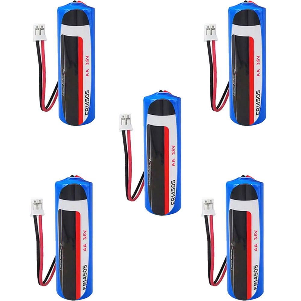 5PCS ER14505 AA Battery 3.6V 2700mAh with 2.0 Plug for PLC CNC System