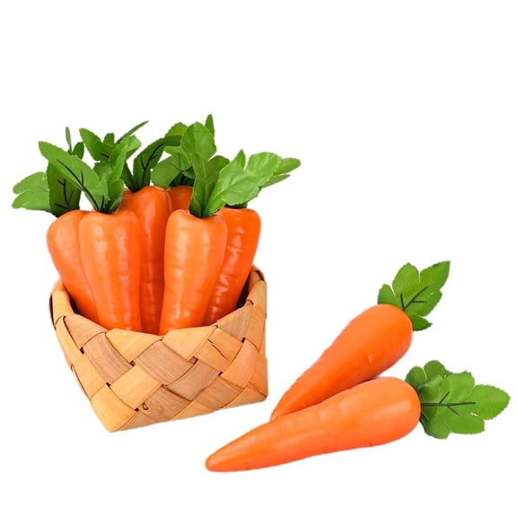 5PCS Easter Artificial Carrot,Plastic Simulation Carrot Fruits Fake Vegetables Carrot ,for Home House Kitchen Party Decoration, (21cm)