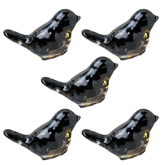 5PCS Elegant Crystal Bird Figurines Modern Home Decoration Bird Statues