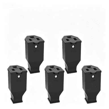 5PCS Extension Cord Ends 125V 15A 2Pole 3Wire Female Straight Blade Plug Replacement Electrical Connector End. (Female)