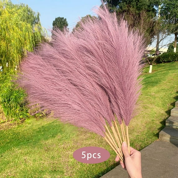 5PCS Faux Pampas Grass Large 27""""""""/70CM Tall Artificial Pompous Grass Branches Stems Plants Floor Vase Filler for Decor Flower Arrangement ,