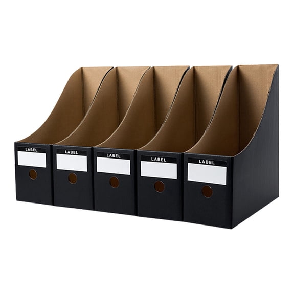 Set of 5 Office File Storage Holders, Magazine Organizers, and Document Storage Boxes for Desk and Workspace Organization