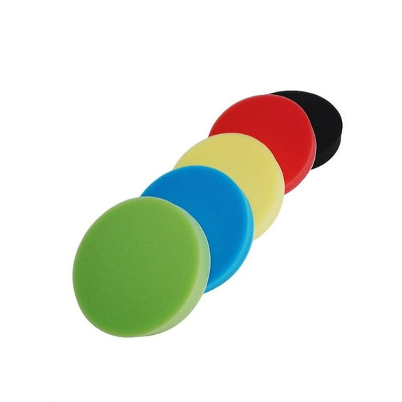 5PCS Flat Car Polishing Foam Buffing Sponge Pad Kit Polisher 3/4/5/6/7" Inch