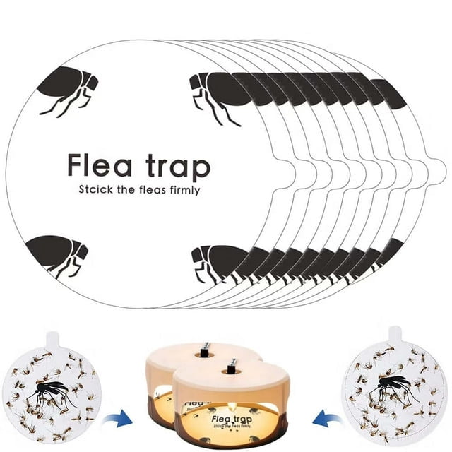5PCS Flea Trap Sticky Sticker, Flea Trap Replacements Discs, Mosquito Trap Sticky Paper Round Stickys Padss, non-toxics, For Carpet Living Room Bedroom Hallway