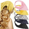 5PCS Floral Elastic Hair Bandanas Scarf Headband Chiffon Head Kerchief