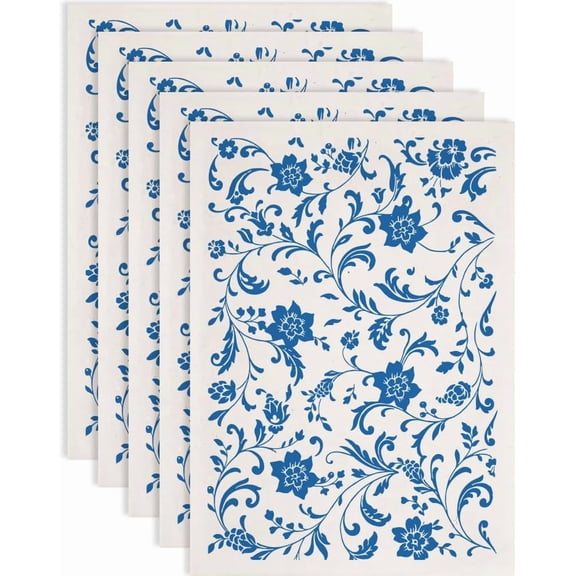 5PCS Flowers and Vines Underglaze Transfers for DIY Pottery Clay Transfer Paper Ceramic Decals Transfer Stickers for DIY Pottery DIY Handicraft Supplies Waterslide Decal 14.6x20.5in