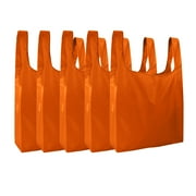 5PCS Foldable Eco-Friendly Shopping Bags with Handles, Small Plastic Gift Bags, Reusable Grocery Tote, Lightweight Durable, for Small Business, Girls Birthday, Bulk