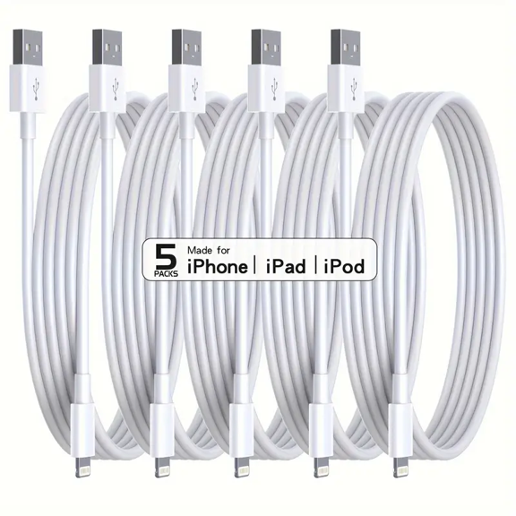 5PCS For iPhone MFi Certified Charging Cable USB A to Lightning Data Cable Fast Charging Cable Compatible for IPhone 14 13 12