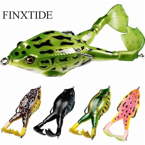5PCS Frog Lures Baits 13.5g Topwater Wobblers Double Propeller Legs Silicone Treble Hook Fishing Tools for Saltwater Catfish Lures Fishhooks for HalloweenGifts, Torpedo Fishing Lure for