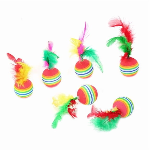 5PCS Fun Cats Teaser Toys Cats Interactive Ball Toys with for Kitt