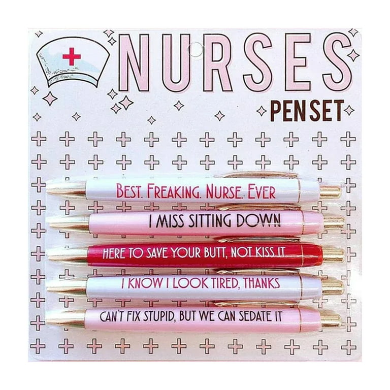 Day Nursing Pens Fun Pens Funny Nurses Pens Set Black Ink Ballpoint Pen