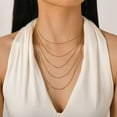 thumbnail image 1 of 5PCS Gold Layered Chain Necklaces 18k Gold Plated Dainty Box Chain Neckalce for Women, Adjustable Layering Necklace Set Gifts, 1 of 7