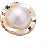 5PCS Gold White Pearl Buttons Fastener - Versatile Sewing Accessories for DIY Garment, Clothing, Handmade Projects, and Scrapbooking
