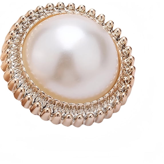 5PCS Gold White Pearl Buttons Fastener - Versatile Sewing Accessories for DIY Garment, Clothing, Handmade Projects, and Scrapbooking