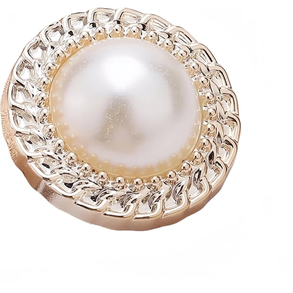 5PCS Gold White Pearl Buttons Fastener - Versatile Sewing Accessories for DIY Garment, Clothing, Handmade Projects, and Scrapbooking