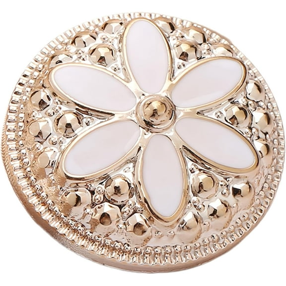 5PCS Gold White Pearl Buttons Fastener - Versatile Sewing Accessories for DIY Garment, Clothing, Handmade Projects, and Scrapbooking