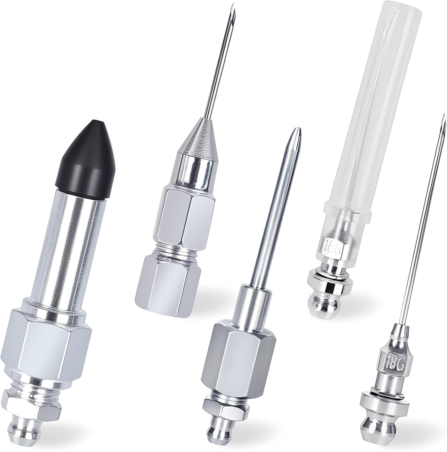 5PCS Grease Gun Needle Accessory Set, Includes Grease Needle Dispenser ...