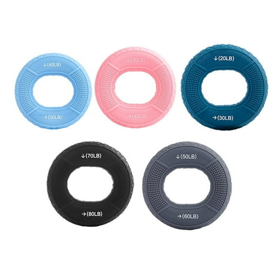 5PCS Grip Strength Trainer,Silicone Hand Grip Strengthener Ring,Finger Grip Workout Double Force Grip Rings