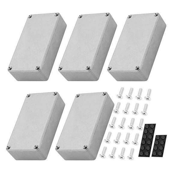 5PCS Guitar Effect Pedal Enclosure 1590B Aluminum Diecast Stomp Box Toggle Switch Box Case