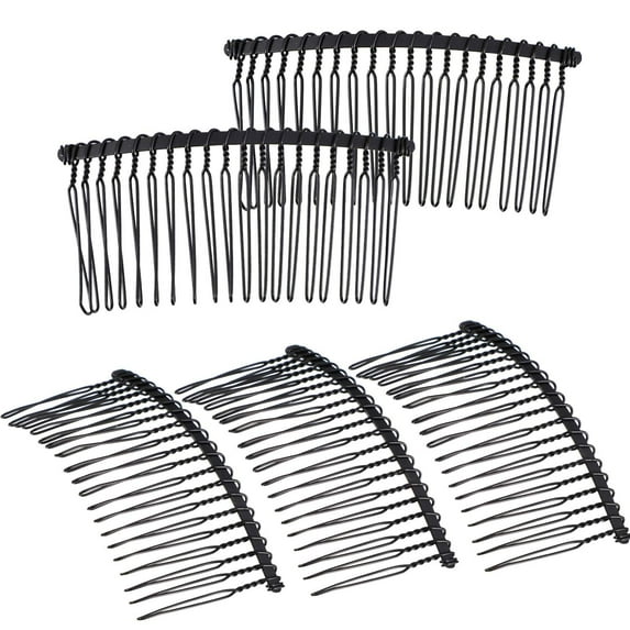 5PCS Hair Combs for Women Accessories Metal Bridal Hair Comb 20 Teeth Wedding Veil Comb Decorative for Women Girls Fine Hair
