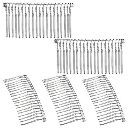 5PCS Hair Combs for Women Accessories Metal Bridal Hair Comb 20 Teeth Wedding Veil Comb Decorative for Women Girls Fine Hair