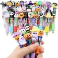 thumbnail image 1 of 5PCS Halloween Colorful Multicolor Pen in One Cartoon Cute Fun 4-in-1 Cute Pens Bulk Kawaii Pumpkin Ghost Bat Shape Cool Ballpoint Pens for Students Fun Gifts, 1 of 8