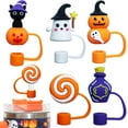 thumbnail image 1 of 5PCS Halloween Straw Cover Cap for Stanley Cup, Silicone Straw Topper for Stanley 30&40 Oz Tumbler with Handle, 10mm 0.4in Dust-Proof Reusable Straw Tips Lids for Halloween Gifts. (Color 4), 1 of 12