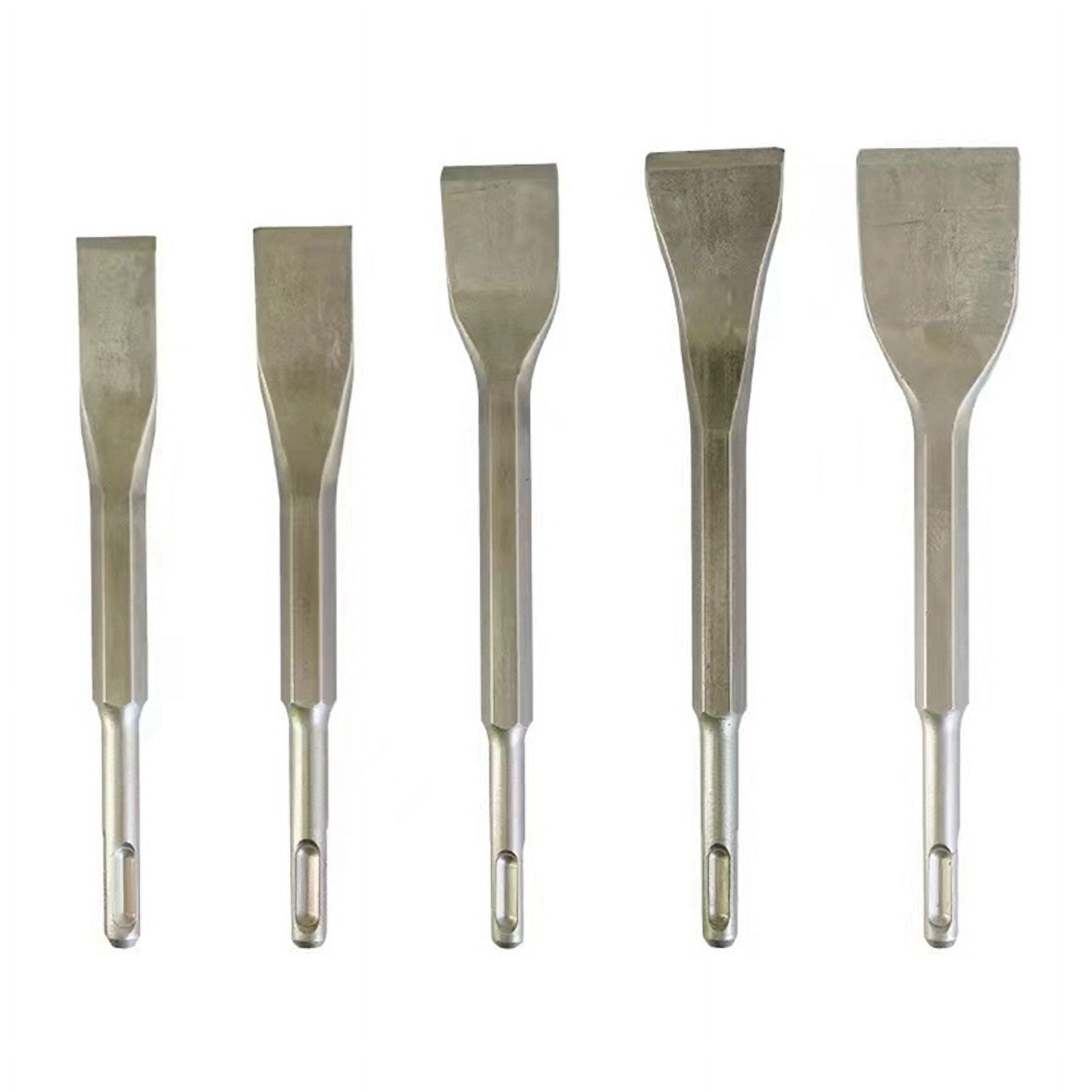 5PCS Hammer Pick Scraping Chisel Set Wall Slotting Masonry Concrete Drill Bit Tile Flat Point Chisels Round Handle