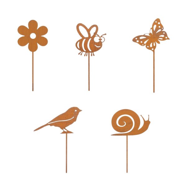5PCS Handcrafted Metal Wall Hook with Bees Butterfly and Flower Pattern Spring Yard Decorations for Home Decorating