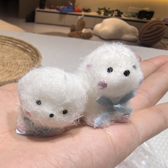 5PCS Handmade Fluffy Squeezes Puppy Toy, Adorable Soft Kawaii Squeezes Animal, Cute Mini Plushie Sensory Toy, Desk Decor Stress Relief Toy