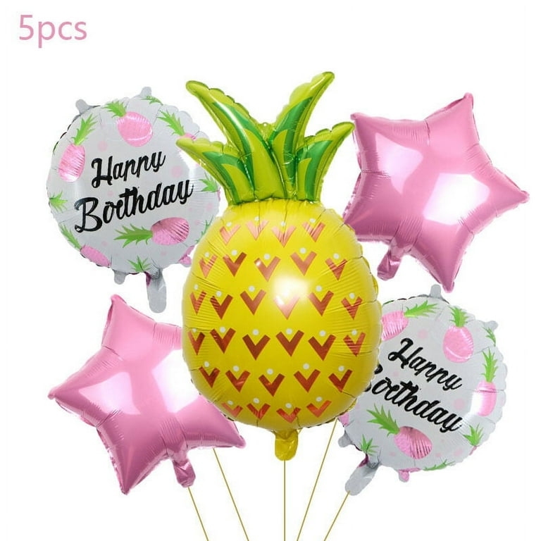 Balloon with Pink Pineapple Happy Birthday 18 inch Balloon with Pink Pineapple Happy Birthday 18 inch