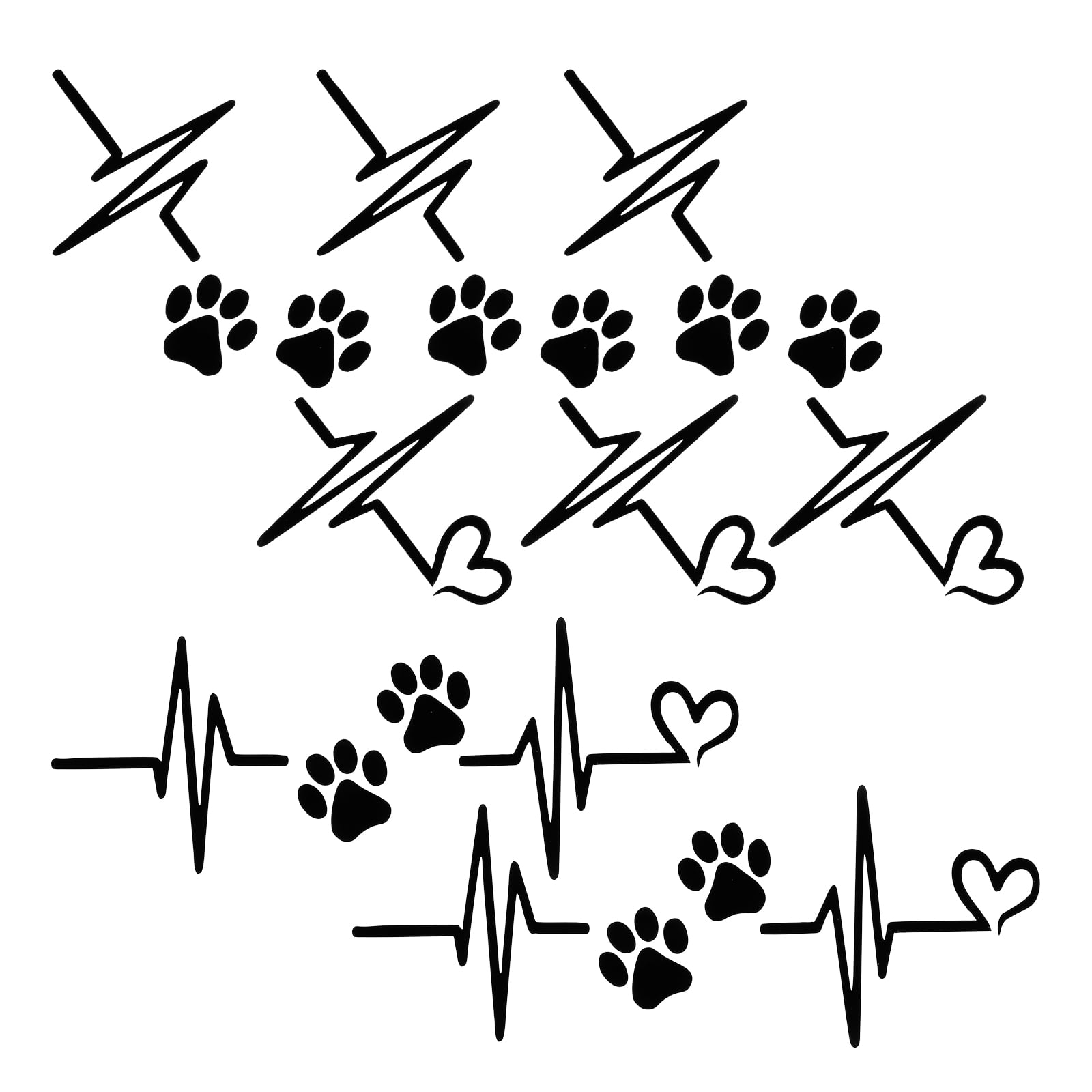 Show Off Your Pup With A Paw Print Heartbeat Car Decal – Perfect For Truck Windows & Bumpers!