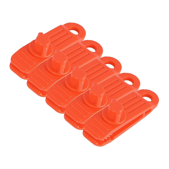 5PCS Heavy Duty Outdoor Tent Clips, Tarp Clamps with Strong Grip, Windproof Awning Fastener for Camping, Canopy Lockdown Grips, Multi-Purpose Tool, Red