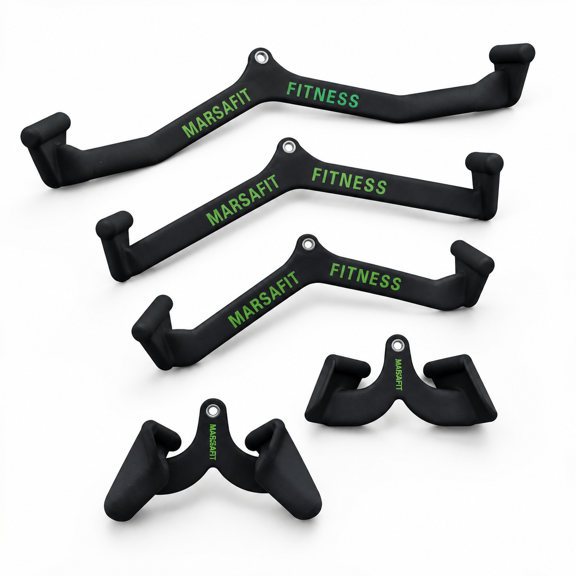 5PCS Home Gym Fitness Rowing T-bar V-bar Pulley Cable Machine Attachment Set