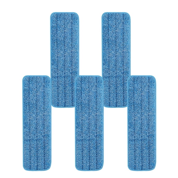 5PCS Household Replacement Mop Pad- Wet & Dry Commercial Cleaning Reusable Refills Fit for Any Flat System 17 and 18 Inch