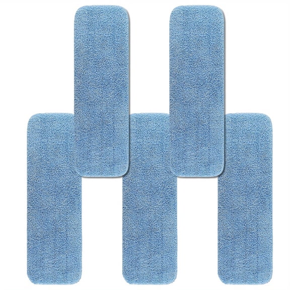 5PCS Household Replacement Mop Pad- Wet & Dry Commercial Cleaning Reusable Refills Fit for Any Flat System 17 and 18 Inch