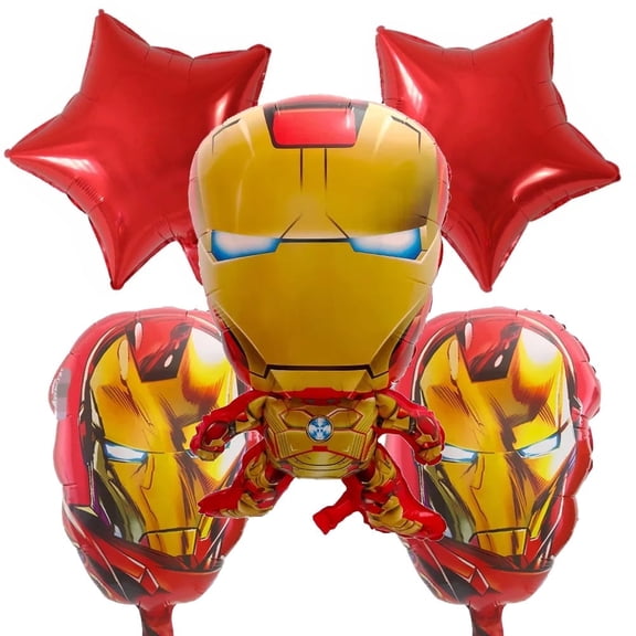 5PCS IRON MAN Balloons Hero Balloons Superhero Balloons Birthday Party Foil Balloon Birthday decoration 27 Inch