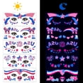 thumbnail image 1 of 5PCS Independence Day Glow in Dark Face Tattoos, Patriotic Fluorescent Stickers, Temporary Decorative Decals, Lightweight Ornament for Holiday Party Costume and Festival Dress Up, 1 of 7