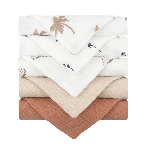 5PCS Infant Face Towel Baby Bibs Handkerchief Kindergarten Sweat Absorb Cloths