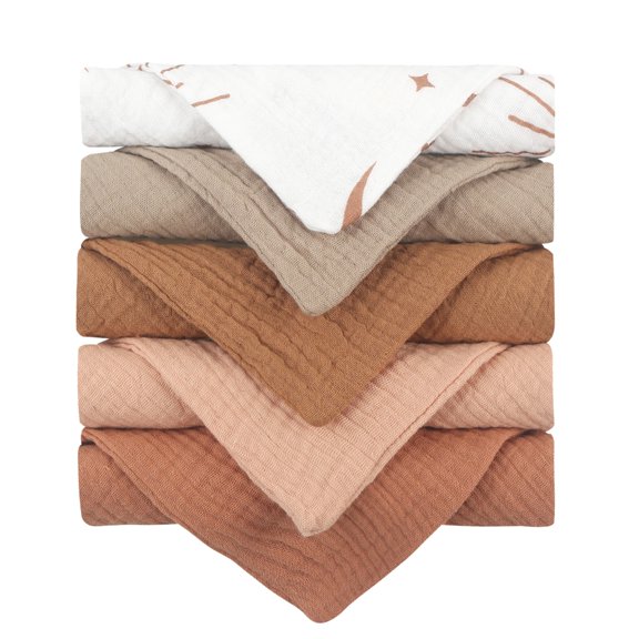 5PCS Infant Face Towel Baby Bibs Kindergarten Sweat Absorb Cloths Handkerchief