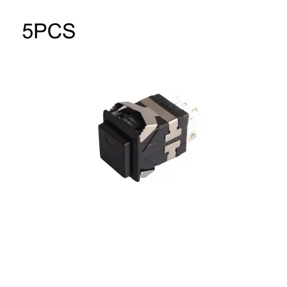 5PCS KD2-22 8 Pin Square Push Button Switch with LED Indicator,3A/250V 6A/125V Lock-free Self-reset Square Push Button Switch without Lock