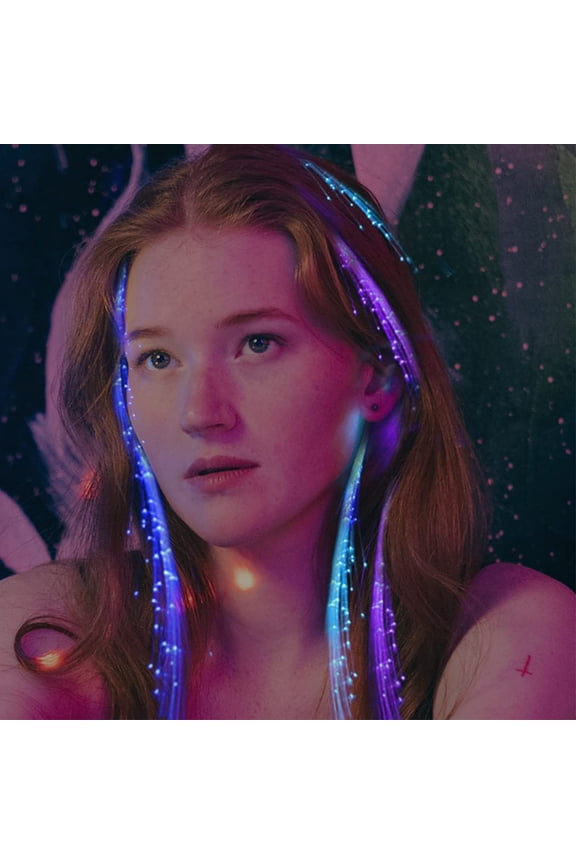 5PCS LED Hair Clips Christmas Light Up Flash Hair Braid Extension Fiber Optic Flashing Hair Barrettes Luminous Hair Clips Xmas Cosplay Festival Hair Accessories