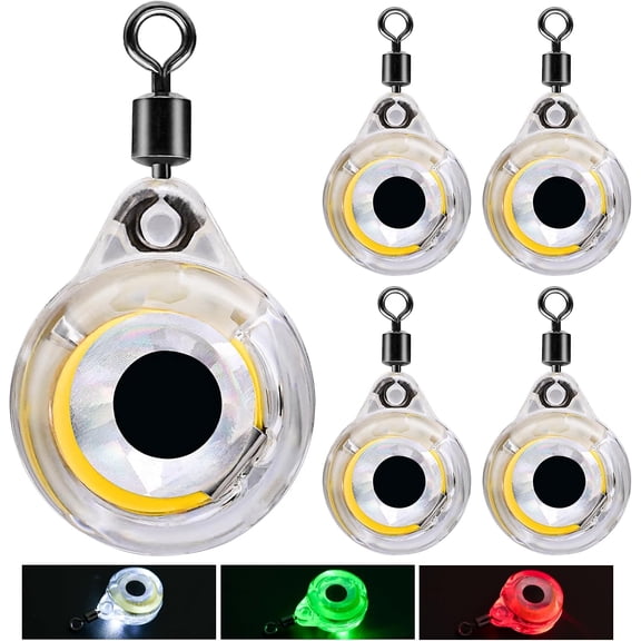 5PCS LED Lighted Bait Flasher, Deep Drop Fishing Lures, Fish Eye Attractive Light Bait Lure Lamp(wwx)