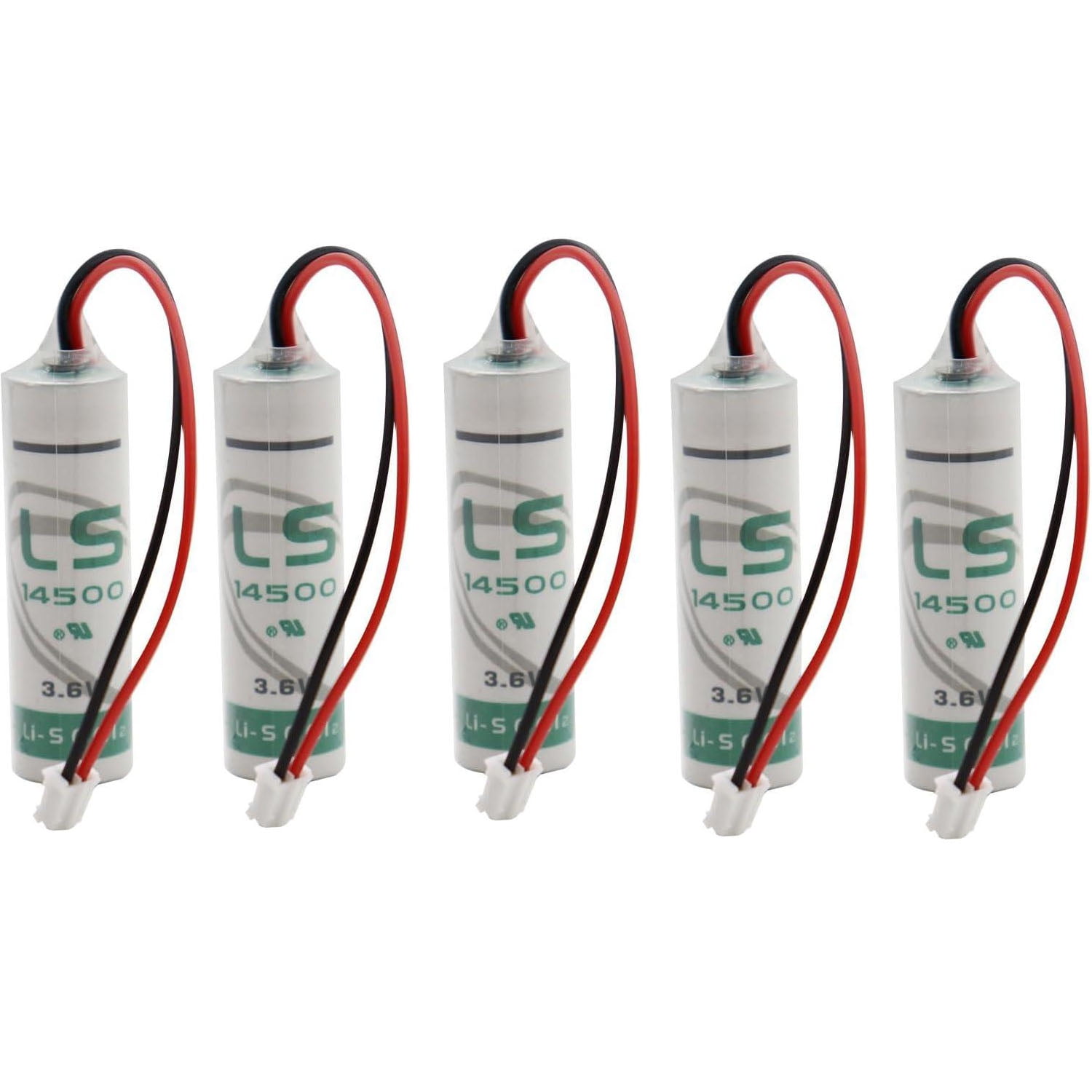 5PCS LS14500 Battery with White Plug for SAFT LS 14500 3.6V AA Battery Applied for Special Testing Electronic Equipment, 2600mah